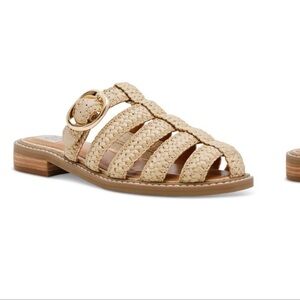 DV by Dolce Vita Tan Braided Sandals fyona fisherman flat mules sandals